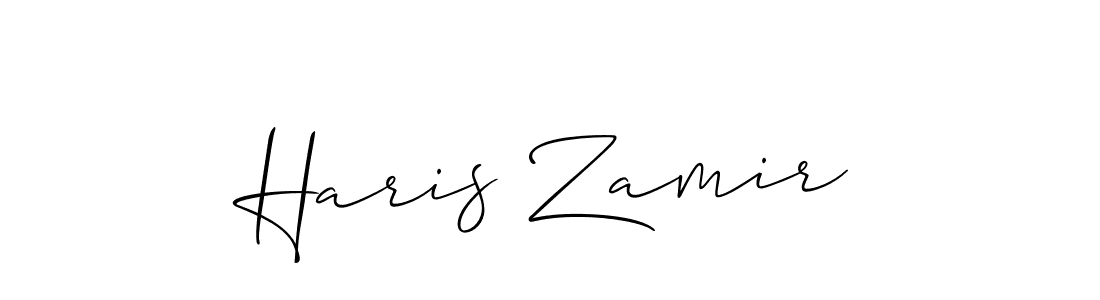 Make a beautiful signature design for name Haris Zamir. With this signature (Allison_Script) style, you can create a handwritten signature for free. Haris Zamir signature style 2 images and pictures png