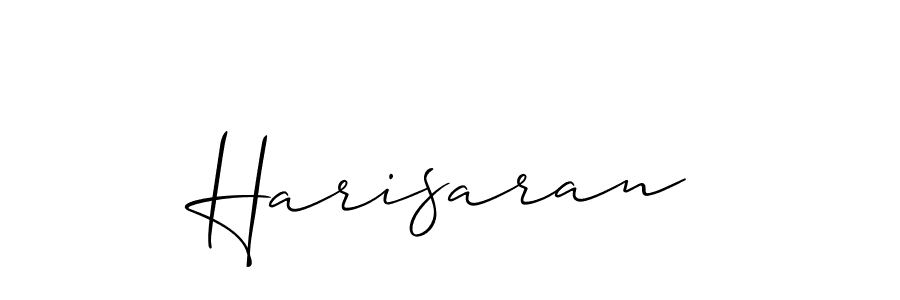 The best way (Allison_Script) to make a short signature is to pick only two or three words in your name. The name Harisaran include a total of six letters. For converting this name. Harisaran signature style 2 images and pictures png