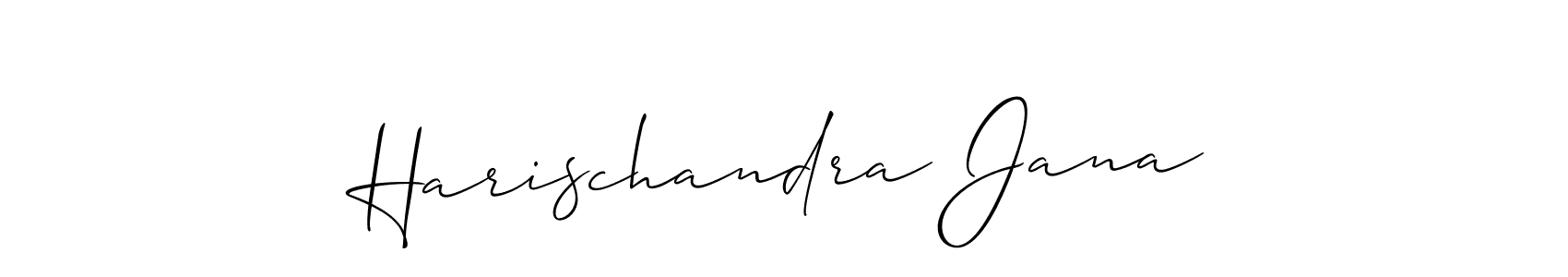 Allison_Script is a professional signature style that is perfect for those who want to add a touch of class to their signature. It is also a great choice for those who want to make their signature more unique. Get Harischandra Jana name to fancy signature for free. Harischandra Jana signature style 2 images and pictures png