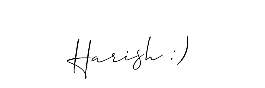 Also we have Harish :) name is the best signature style. Create professional handwritten signature collection using Allison_Script autograph style. Harish :) signature style 2 images and pictures png