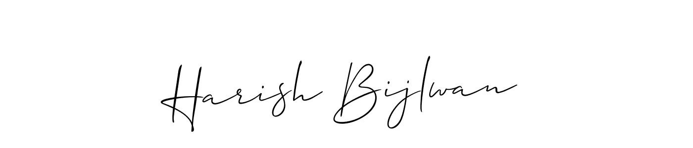 How to make Harish Bijlwan name signature. Use Allison_Script style for creating short signs online. This is the latest handwritten sign. Harish Bijlwan signature style 2 images and pictures png