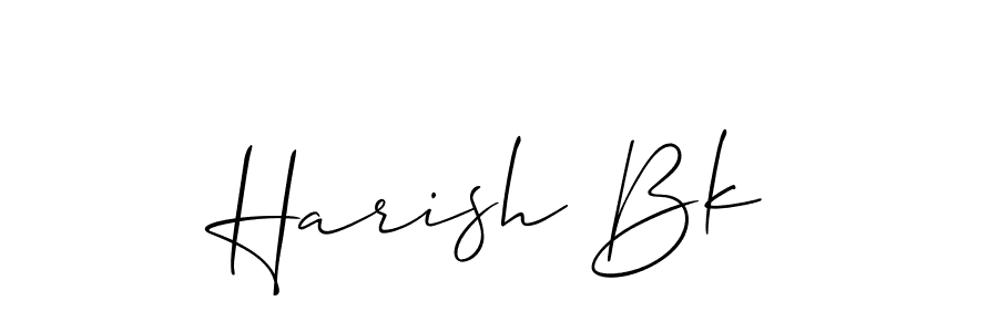 Design your own signature with our free online signature maker. With this signature software, you can create a handwritten (Allison_Script) signature for name Harish Bk. Harish Bk signature style 2 images and pictures png