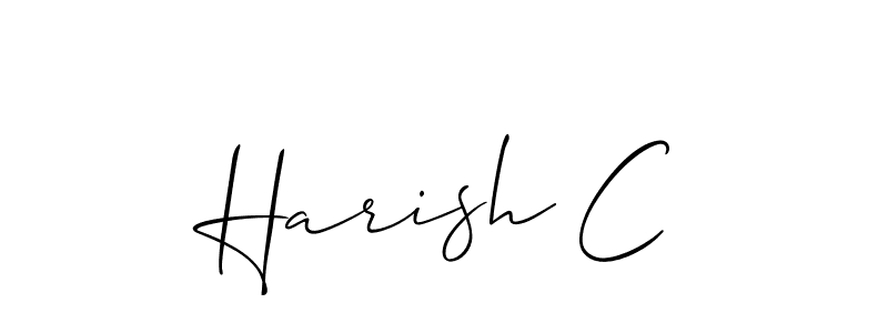The best way (Allison_Script) to make a short signature is to pick only two or three words in your name. The name Harish C include a total of six letters. For converting this name. Harish C signature style 2 images and pictures png