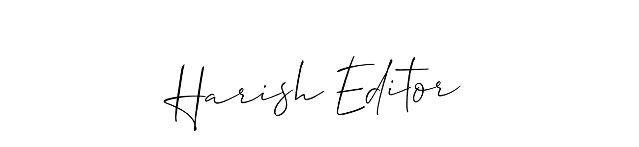 Make a beautiful signature design for name Harish Editor. With this signature (Allison_Script) style, you can create a handwritten signature for free. Harish Editor signature style 2 images and pictures png