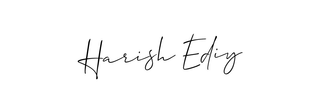 Use a signature maker to create a handwritten signature online. With this signature software, you can design (Allison_Script) your own signature for name Harish Ediy. Harish Ediy signature style 2 images and pictures png