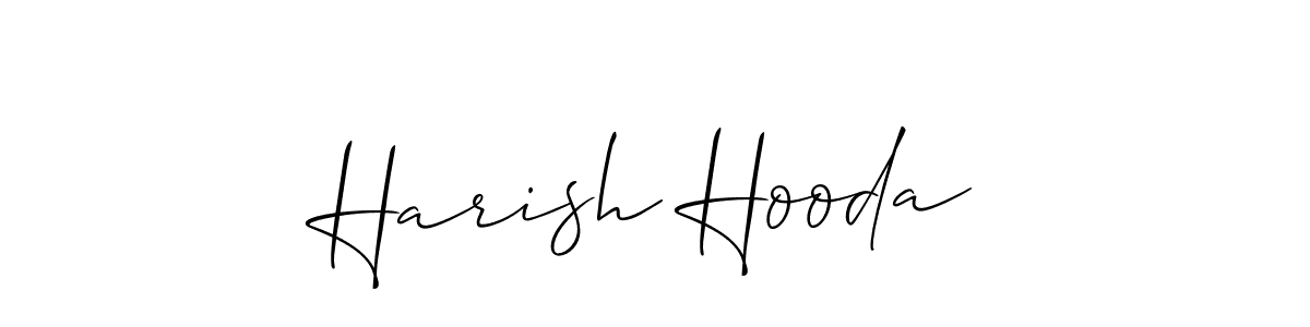 Make a beautiful signature design for name Harish Hooda. With this signature (Allison_Script) style, you can create a handwritten signature for free. Harish Hooda signature style 2 images and pictures png
