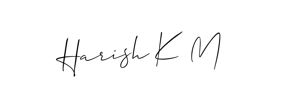 Use a signature maker to create a handwritten signature online. With this signature software, you can design (Allison_Script) your own signature for name Harish K M. Harish K M signature style 2 images and pictures png