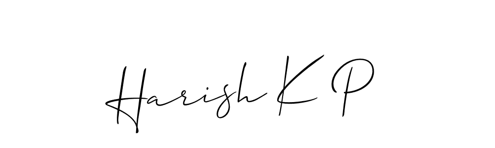 Make a beautiful signature design for name Harish K P. With this signature (Allison_Script) style, you can create a handwritten signature for free. Harish K P signature style 2 images and pictures png