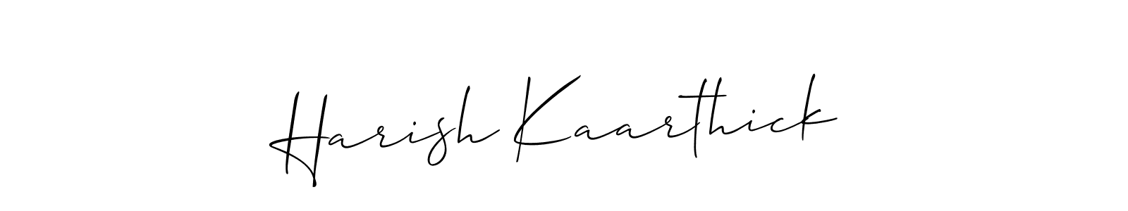 How to Draw Harish Kaarthick signature style? Allison_Script is a latest design signature styles for name Harish Kaarthick. Harish Kaarthick signature style 2 images and pictures png