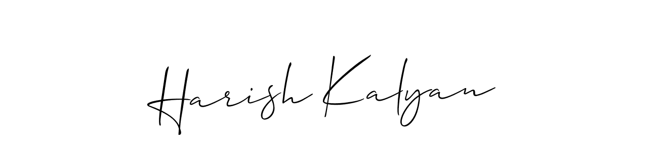 Create a beautiful signature design for name Harish Kalyan. With this signature (Allison_Script) fonts, you can make a handwritten signature for free. Harish Kalyan signature style 2 images and pictures png