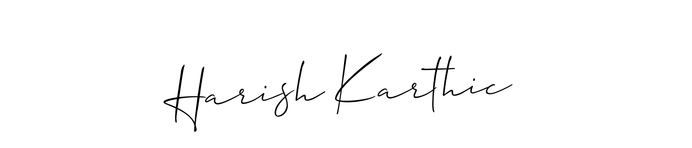 How to Draw Harish Karthic signature style? Allison_Script is a latest design signature styles for name Harish Karthic. Harish Karthic signature style 2 images and pictures png