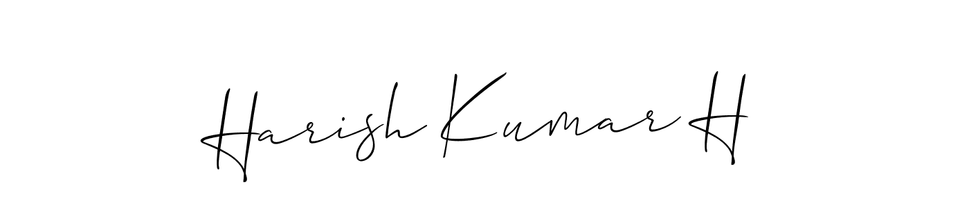 if you are searching for the best signature style for your name Harish Kumar H. so please give up your signature search. here we have designed multiple signature styles  using Allison_Script. Harish Kumar H signature style 2 images and pictures png