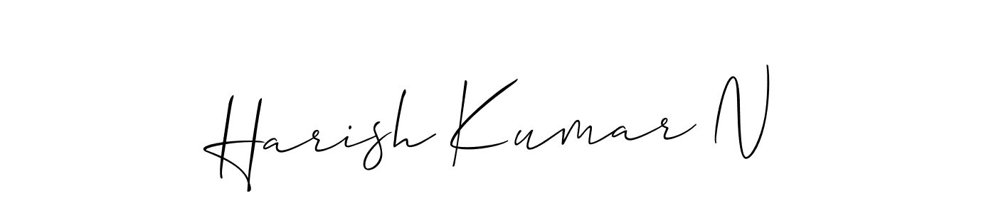 Make a beautiful signature design for name Harish Kumar N. With this signature (Allison_Script) style, you can create a handwritten signature for free. Harish Kumar N signature style 2 images and pictures png