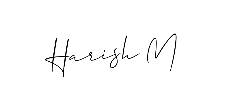How to make Harish M signature? Allison_Script is a professional autograph style. Create handwritten signature for Harish M name. Harish M signature style 2 images and pictures png