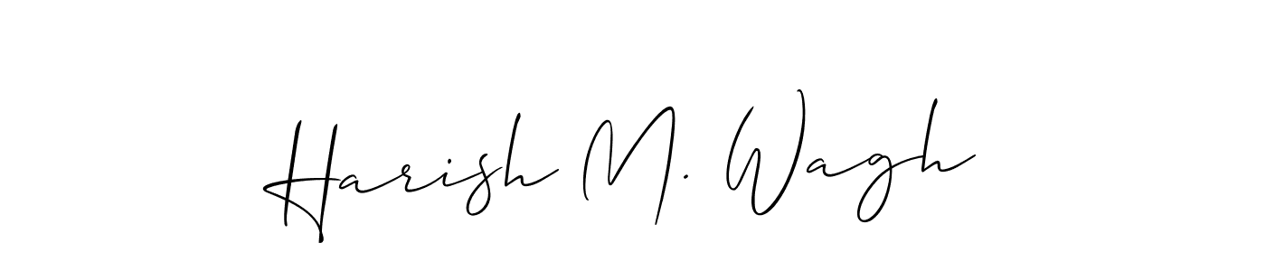 The best way (Allison_Script) to make a short signature is to pick only two or three words in your name. The name Harish M. Wagh include a total of six letters. For converting this name. Harish M. Wagh signature style 2 images and pictures png