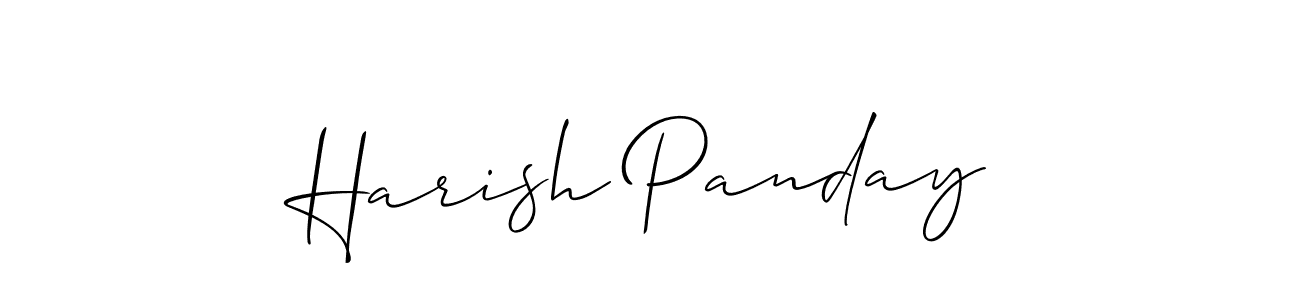 The best way (Allison_Script) to make a short signature is to pick only two or three words in your name. The name Harish Panday include a total of six letters. For converting this name. Harish Panday signature style 2 images and pictures png