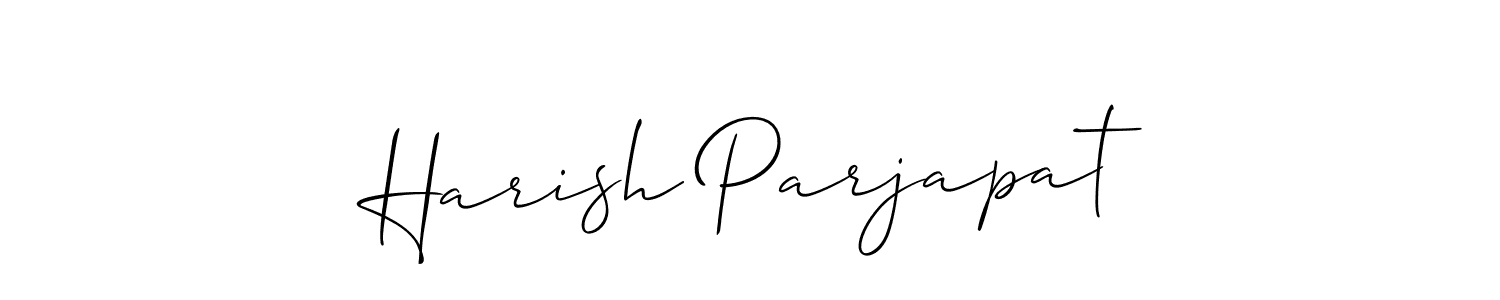 How to make Harish Parjapat name signature. Use Allison_Script style for creating short signs online. This is the latest handwritten sign. Harish Parjapat signature style 2 images and pictures png