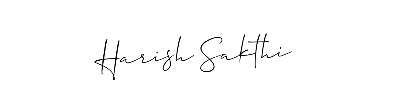 Create a beautiful signature design for name Harish Sakthi. With this signature (Allison_Script) fonts, you can make a handwritten signature for free. Harish Sakthi signature style 2 images and pictures png
