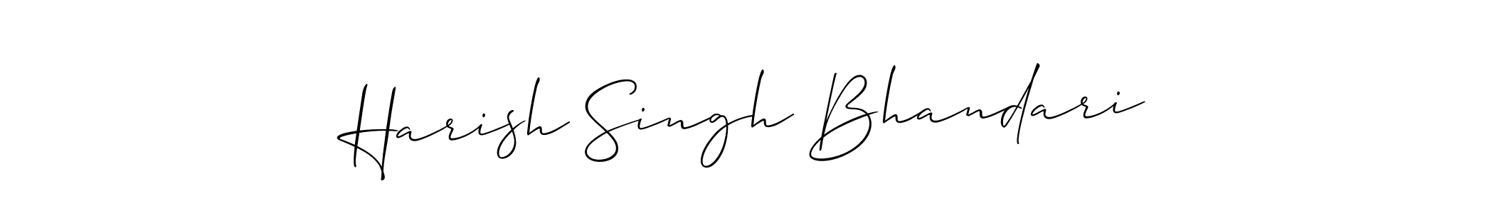 Make a beautiful signature design for name Harish Singh Bhandari. With this signature (Allison_Script) style, you can create a handwritten signature for free. Harish Singh Bhandari signature style 2 images and pictures png