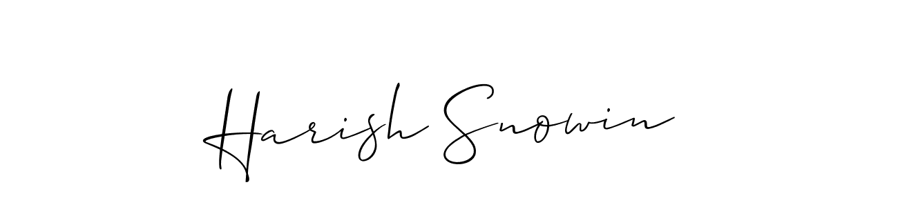 Use a signature maker to create a handwritten signature online. With this signature software, you can design (Allison_Script) your own signature for name Harish Snowin. Harish Snowin signature style 2 images and pictures png