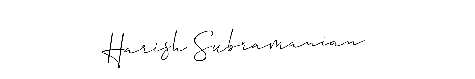 Make a beautiful signature design for name Harish Subramanian. With this signature (Allison_Script) style, you can create a handwritten signature for free. Harish Subramanian signature style 2 images and pictures png