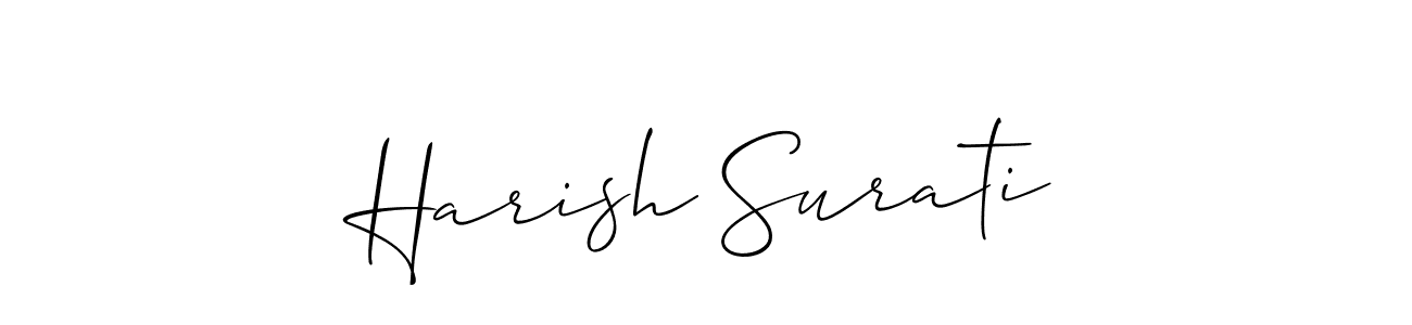 Also we have Harish Surati name is the best signature style. Create professional handwritten signature collection using Allison_Script autograph style. Harish Surati signature style 2 images and pictures png