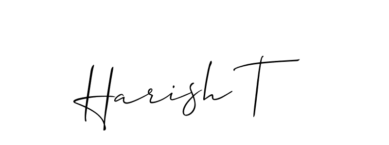 Design your own signature with our free online signature maker. With this signature software, you can create a handwritten (Allison_Script) signature for name Harish T. Harish T signature style 2 images and pictures png