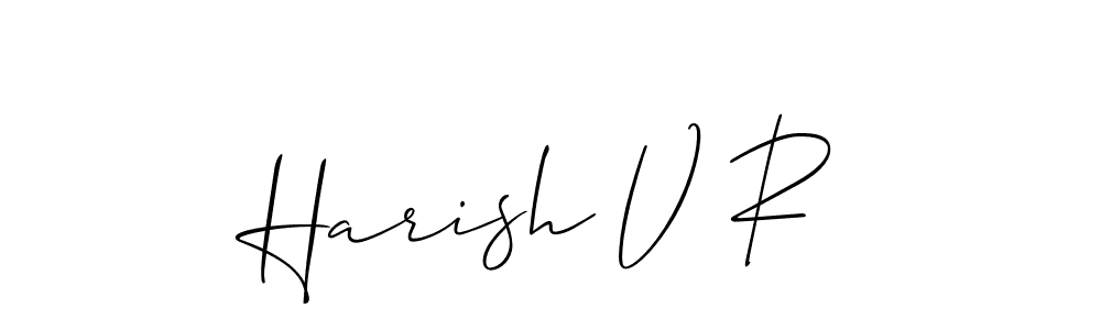 You should practise on your own different ways (Allison_Script) to write your name (Harish V R) in signature. don't let someone else do it for you. Harish V R signature style 2 images and pictures png