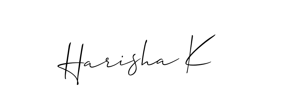 How to make Harisha K name signature. Use Allison_Script style for creating short signs online. This is the latest handwritten sign. Harisha K signature style 2 images and pictures png