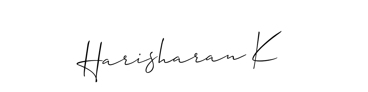 Make a beautiful signature design for name Harisharan K. With this signature (Allison_Script) style, you can create a handwritten signature for free. Harisharan K signature style 2 images and pictures png