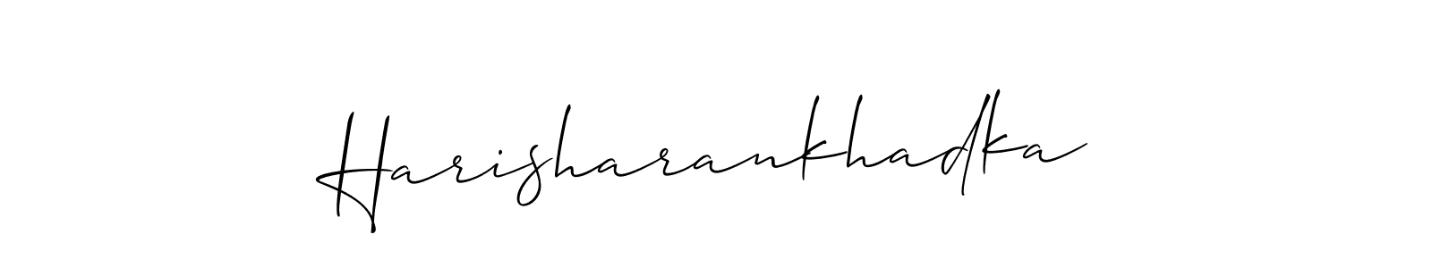 Use a signature maker to create a handwritten signature online. With this signature software, you can design (Allison_Script) your own signature for name Harisharankhadka. Harisharankhadka signature style 2 images and pictures png