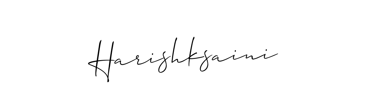 It looks lik you need a new signature style for name Harishksaini. Design unique handwritten (Allison_Script) signature with our free signature maker in just a few clicks. Harishksaini signature style 2 images and pictures png