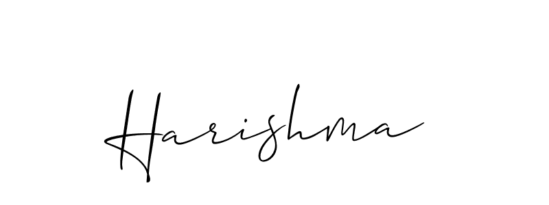 How to make Harishma name signature. Use Allison_Script style for creating short signs online. This is the latest handwritten sign. Harishma signature style 2 images and pictures png