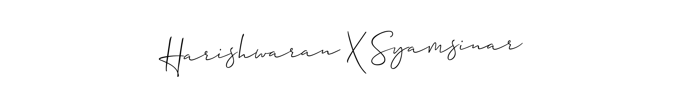 Make a beautiful signature design for name Harishwaran X Syamsinar. Use this online signature maker to create a handwritten signature for free. Harishwaran X Syamsinar signature style 2 images and pictures png
