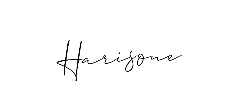 Design your own signature with our free online signature maker. With this signature software, you can create a handwritten (Allison_Script) signature for name Harisone. Harisone signature style 2 images and pictures png