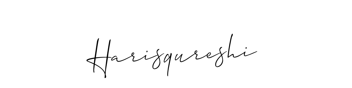 Use a signature maker to create a handwritten signature online. With this signature software, you can design (Allison_Script) your own signature for name Harisqureshi. Harisqureshi signature style 2 images and pictures png