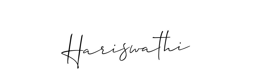 It looks lik you need a new signature style for name Hariswathi. Design unique handwritten (Allison_Script) signature with our free signature maker in just a few clicks. Hariswathi signature style 2 images and pictures png