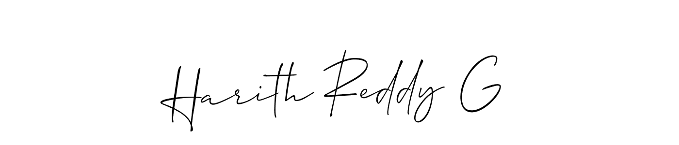 How to make Harith Reddy G signature? Allison_Script is a professional autograph style. Create handwritten signature for Harith Reddy G name. Harith Reddy G signature style 2 images and pictures png