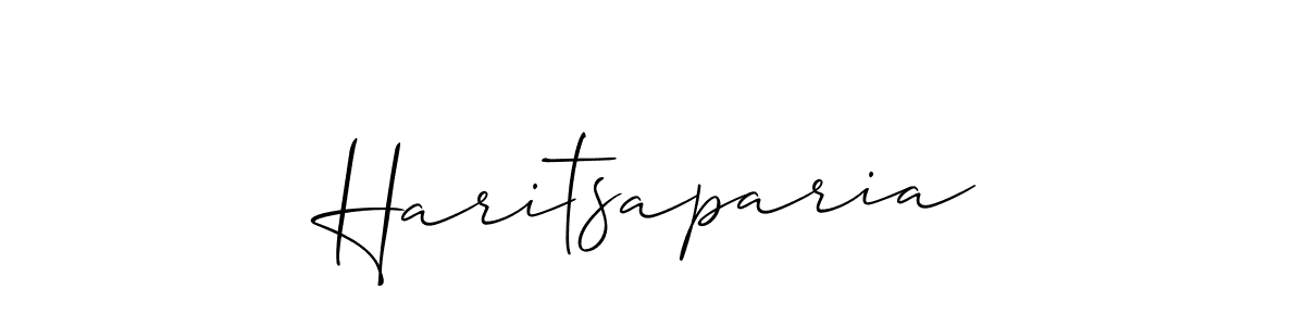 It looks lik you need a new signature style for name Haritsaparia. Design unique handwritten (Allison_Script) signature with our free signature maker in just a few clicks. Haritsaparia signature style 2 images and pictures png