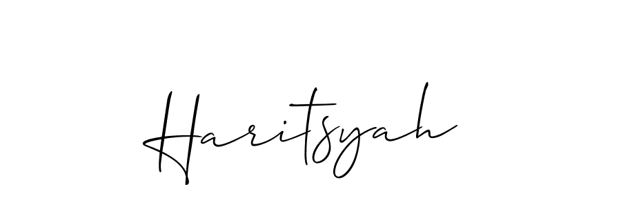 How to make Haritsyah name signature. Use Allison_Script style for creating short signs online. This is the latest handwritten sign. Haritsyah signature style 2 images and pictures png