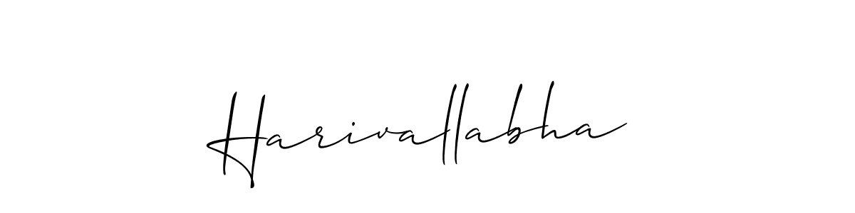 Design your own signature with our free online signature maker. With this signature software, you can create a handwritten (Allison_Script) signature for name Harivallabha. Harivallabha signature style 2 images and pictures png