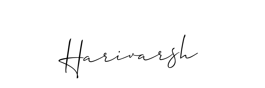 Use a signature maker to create a handwritten signature online. With this signature software, you can design (Allison_Script) your own signature for name Harivarsh. Harivarsh signature style 2 images and pictures png