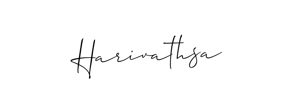 Use a signature maker to create a handwritten signature online. With this signature software, you can design (Allison_Script) your own signature for name Harivathsa. Harivathsa signature style 2 images and pictures png