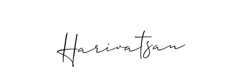 The best way (Allison_Script) to make a short signature is to pick only two or three words in your name. The name Harivatsan include a total of six letters. For converting this name. Harivatsan signature style 2 images and pictures png