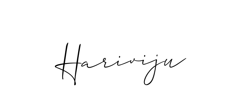 Hariviju stylish signature style. Best Handwritten Sign (Allison_Script) for my name. Handwritten Signature Collection Ideas for my name Hariviju. Hariviju signature style 2 images and pictures png