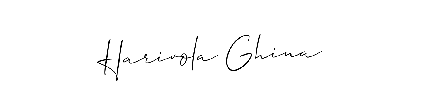 How to Draw Harivola Ghina signature style? Allison_Script is a latest design signature styles for name Harivola Ghina. Harivola Ghina signature style 2 images and pictures png
