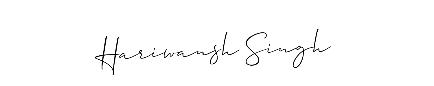 Design your own signature with our free online signature maker. With this signature software, you can create a handwritten (Allison_Script) signature for name Hariwansh Singh. Hariwansh Singh signature style 2 images and pictures png