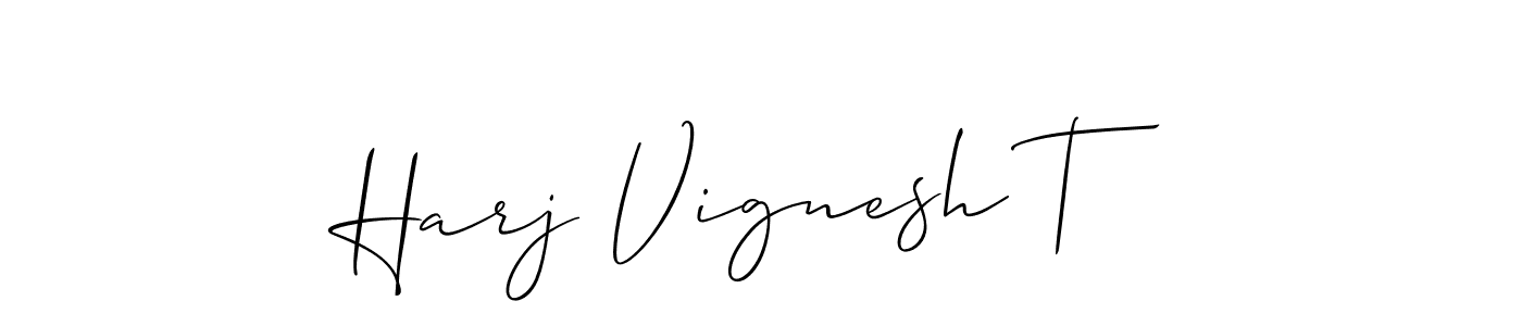 See photos of Harj Vignesh T official signature by Spectra . Check more albums & portfolios. Read reviews & check more about Allison_Script font. Harj Vignesh T signature style 2 images and pictures png