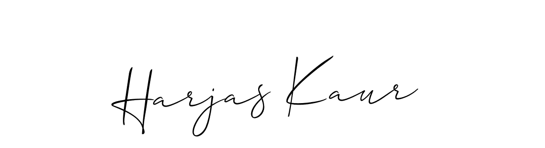 Make a beautiful signature design for name Harjas Kaur. With this signature (Allison_Script) style, you can create a handwritten signature for free. Harjas Kaur signature style 2 images and pictures png