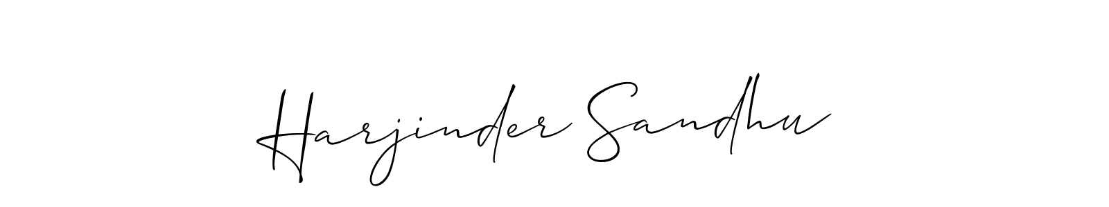 How to make Harjinder Sandhu signature? Allison_Script is a professional autograph style. Create handwritten signature for Harjinder Sandhu name. Harjinder Sandhu signature style 2 images and pictures png